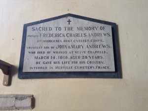 Fred Andrews Memorial Plaque